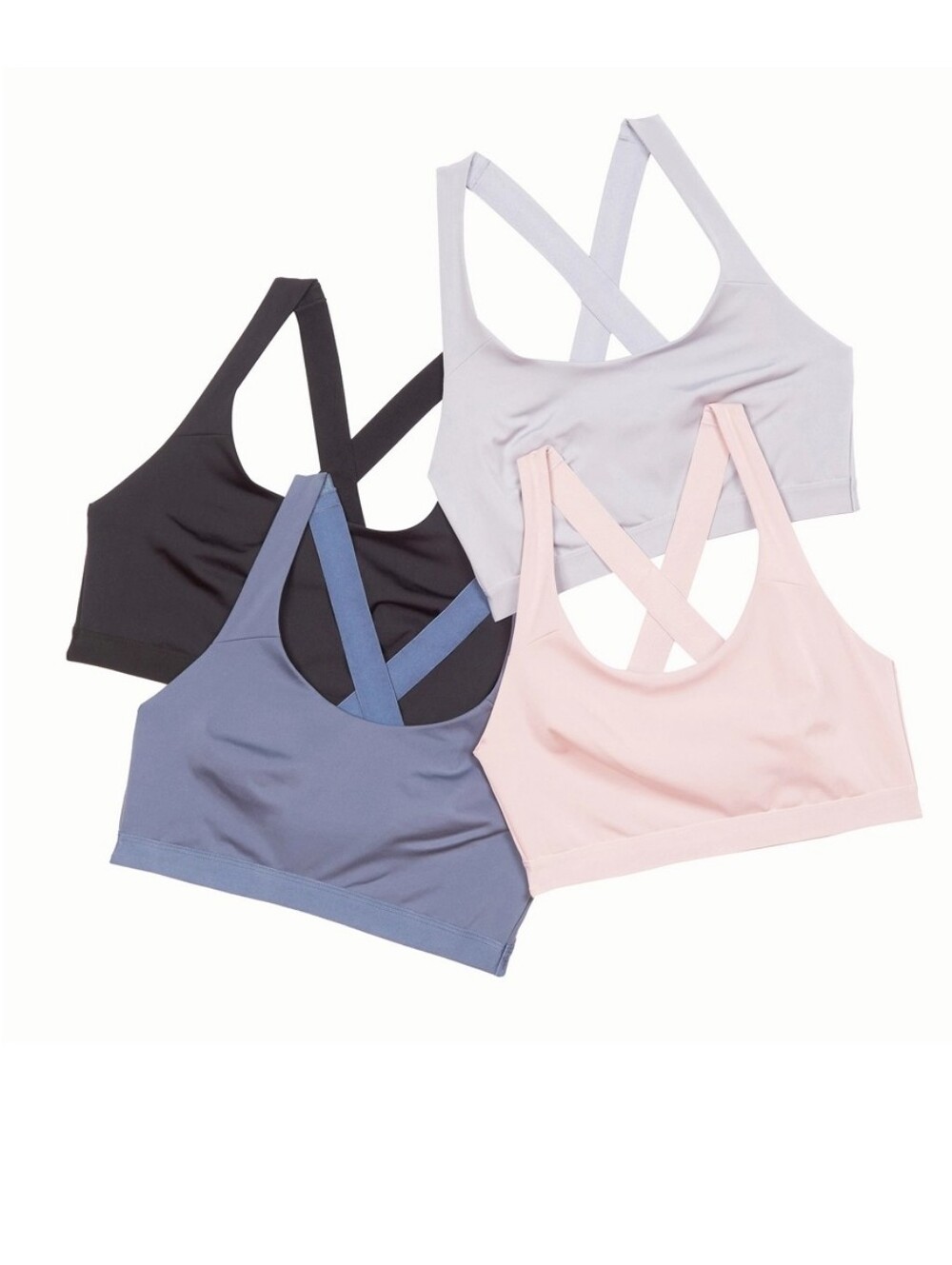 Crossback Light Gray Sports Bra with Supportive Band